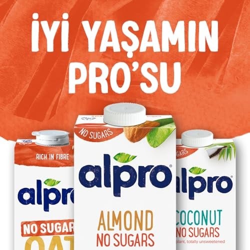 Alpro Şekersiz Badem Bitki Bazlı İçecek 1 L 2li paket