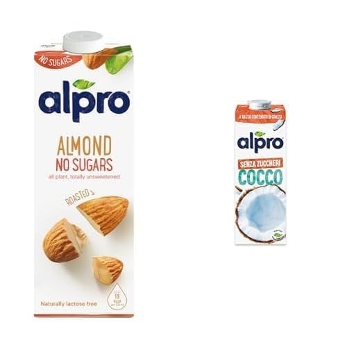 Alpro Şekersiz Badem Bitki Bazlı İçecek 1 L ve Alpro Şekersiz Hindistan Cevizi Bitki Bazlı İçecek 1 L