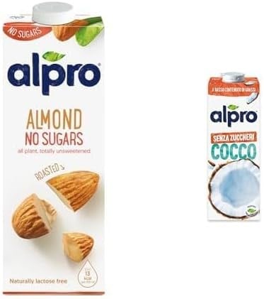 Alpro Şekersiz Badem Bitki Bazlı İçecek 1 L ve Alpro Şekersiz Hindistan Cevizi Bitki Bazlı İçecek 1 L