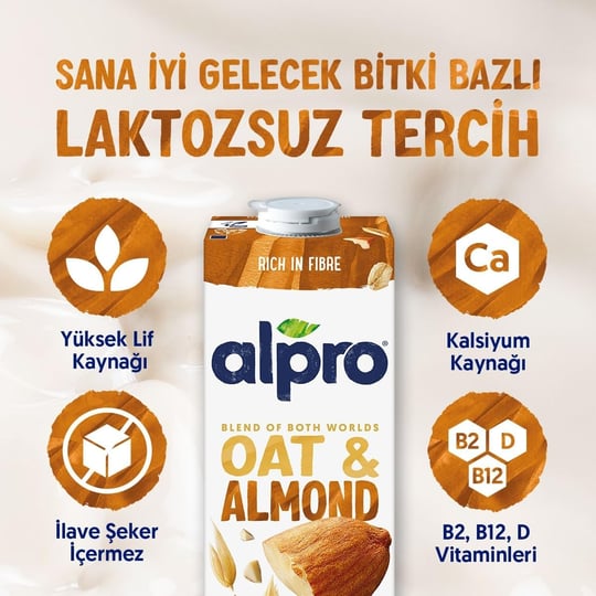 Alpro Yulaf Badem Bitki Bazlı İçecek 1000 ml