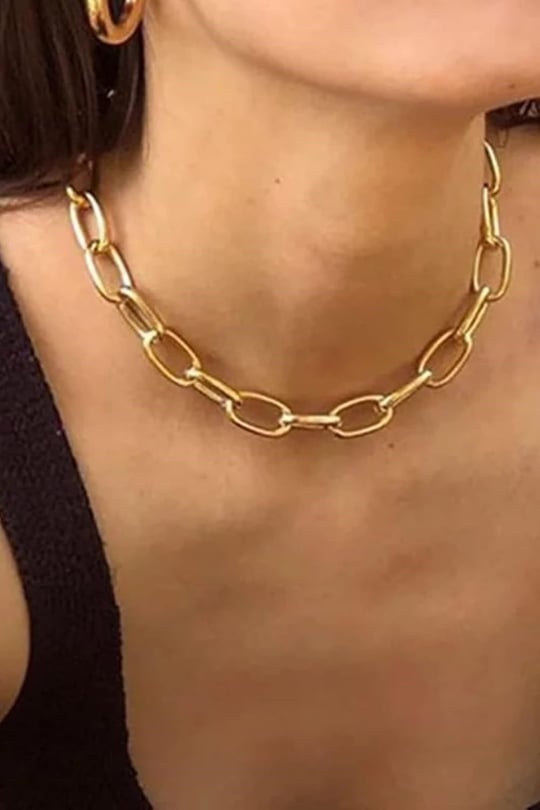 Altın Kaplama Bayan Zincir Kolye Gold 43 cm arenNM302