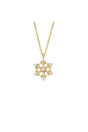 Altın Sepeti Gümüş Gold Renk Mini Kar Tanesi Kolye