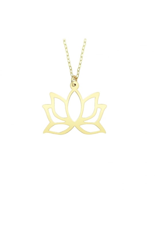 Altın Sepeti Minik Lotus Çiçeği Kolye