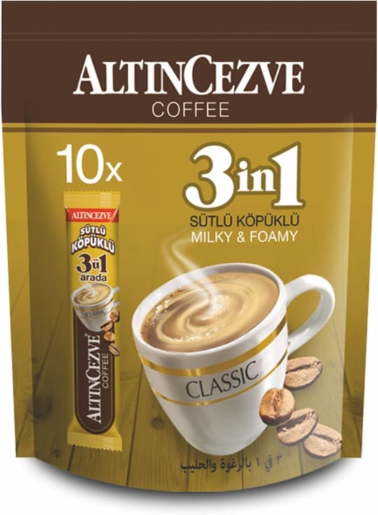 Altıncezve 3ü1 Arada Üçü Bir Arada Sütlü Köpüklü 10lu Paket (Tek İçimlik) 16 Gr x 10 Adet