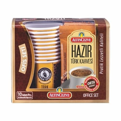 Altıncezve Ofis Seti Hazır Türk Kahvesi Orta (Orta Şekerli) 10 lu Paket (10 Adet x 9 Gr)