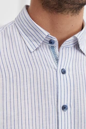 ALTINYILDIZ CLASSICS Slim Fit Dar Kesim Gizli Düğme Yaka%100 Pamuk Baskılı Gömlek
