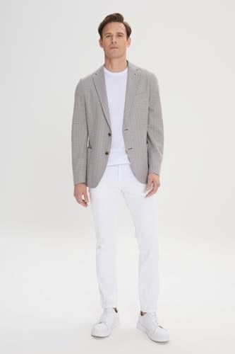 ALTINYILDIZ CLASSICS Slim Fit Dar Kesim Mono Yaka Desenli Blazer Ceket