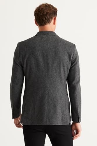 ALTINYILDIZ CLASSICS Slim Fit Dar Kesim Kırlangıç Yaka Yünlü Ceket