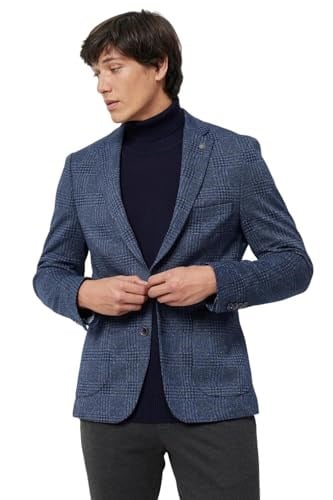 ALTINYILDIZ CLASSICS Slim Fit Dar Kesim Mono Yaka Takipli Kareli Ceket