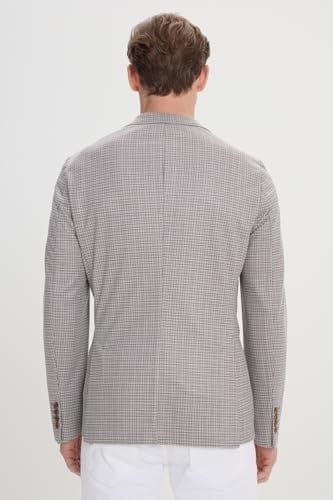 ALTINYILDIZ CLASSICS Slim Fit Dar Kesim Mono Yaka Desenli Blazer Ceket