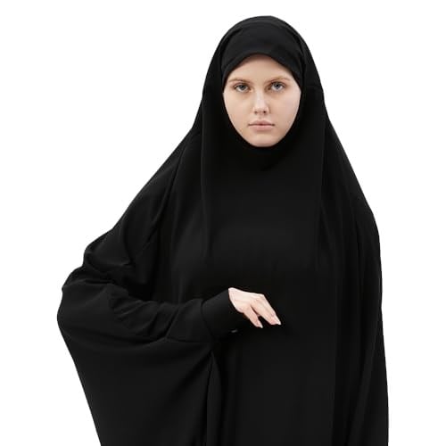 Altobeh Kadın Tesettür Medine İpeği Çarşaf Takımı Peçeli Sufle ve Etek, Siyah, S-M