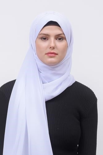 Altobeh Pileli Çapraz Tela Bantlı Pratik Tesettür Şifon Şal