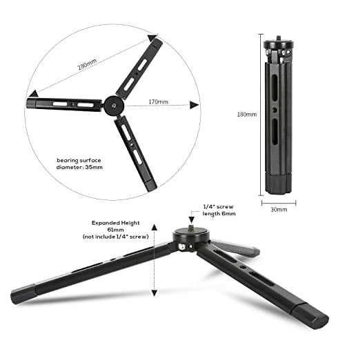 Alüminyum Mini Tripod, Zhiyun Smooth Q/4, Crane Plus/2, Weebill s, Ronin S/SC/RS2/RSC2, Osmo Mobile, Gimbal Sap Kavrama Sabit - Seçenekler: Sabit yükseklik versiyonu, Yüksekliği ayarlanabilir versiyon