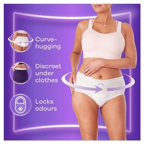 Always Discreet inkontinans pantolon beden L (32 külot) aylık paket, Plus, gizli koruma ve yüksek gücü, koku nötralize edici, 4 x 8 adet