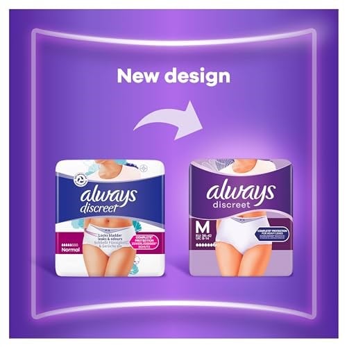 Always Discreet inkontinans pantolon beden L (32 külot) aylık paket, Plus, gizli koruma ve yüksek gücü, koku nötralize edici, 4 x 8 adet