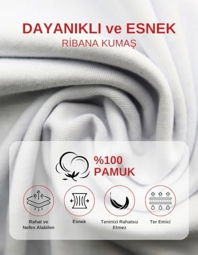 ALYA UNDERWEAR Erkek Çocuk, Pamuklu Ribana Kumaş Atlet, Oval Yaka 3lü Paket