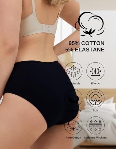 ALYA UNDERWEAR Premium Kadın Külot, Standart Bel Kadın İç Çamaşırı, Nefes Alabilir, Likralı ve Pamuklu, Rahat Bayan Külotlar