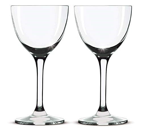 Amehla Nick and Nora Coupe Kokteyl Bardakları - Elde Üfleme 2li Set, Manhattan, Martini, Aperitif, Algonquin veya Liman Şarabı Servis Etmek için Küçük Düz Vintage Coupe Bardağı, 141 ml (Düz, 2)