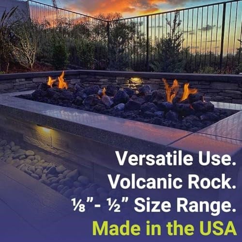 American Fire Glass Lava Kayası, Gözenekli Doğal, 6-13 mm Kalınlık, 4.5 kg, Siyah