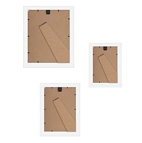 Americanflat 10 Parça Beyaz Galeri Duvar Resim Çerçevesi Seti 8x10, 5x7 ve 4x6. Kırılmaya Dayanıklı Cam. Duvar veya Masa için Resim Çerçeveleri - Asma Don - Seçenekler: 7li Paket, 10lu Paket, Modern