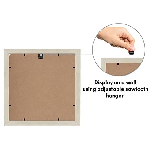 Americanflat 11x11 Resim Çerçevesi Açık Ahşapta - 8x8 Mat ve 11x11 Ekranlar Matsız - Kırılmaz Camlı Kompozit Ahşap - Duvar için Yatay ve Dikey Biçimler