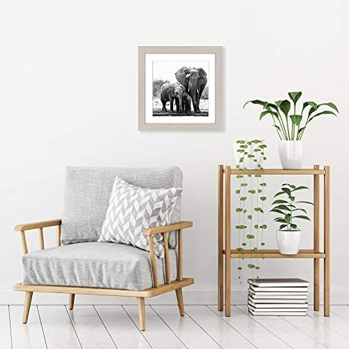 Americanflat 11x11 Resim Çerçevesi Açık Ahşapta - 8x8 Mat ve 11x11 Ekranlar Matsız - Kırılmaz Camlı Kompozit Ahşap - Duvar için Yatay ve Dikey Biçimler