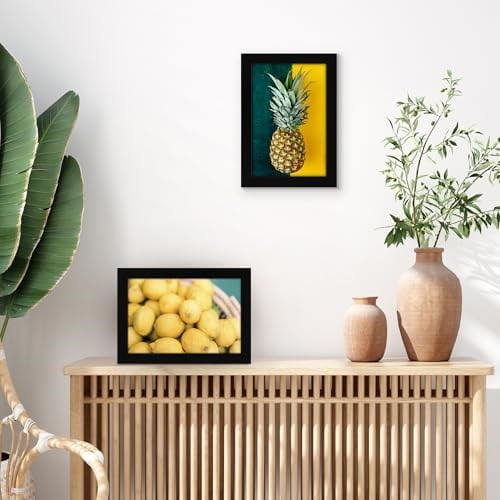 Americanflat 6x9 Siyah Resim Çerçevesi - Duvar veya Masa Üstü Ekran için Kırılmaya Dayanıklı Cam, Asma Donanımı ve Şövale ile Tasarlanmış Ahşap Fotoğraf Çerçevesi