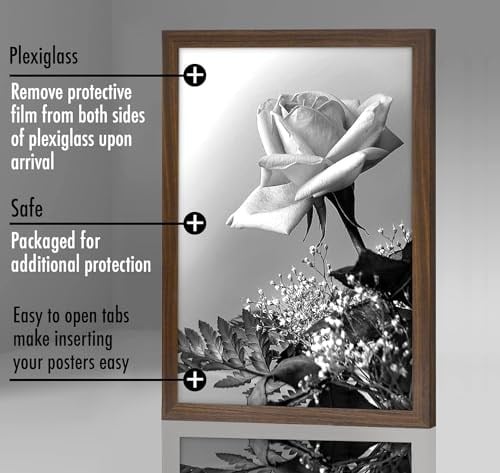 Americanflat Maun içinde 12x18 Poster Çerçevesi - Tasarlanmış Ahşap Çerçeve ve Cilalı Pleksiglas Kapaklı Fotoğraf Çerçevesi - Dahili Asma Donanımı ile Duvar için Yatay ve Dikey Formatlar