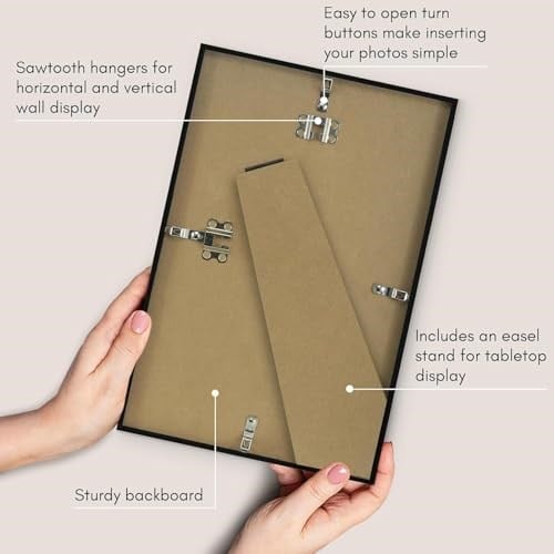 Americanflat Resim çerçevesi, 20,3 x 30,5 cm, kırılmaz camlı, duvar ve masa plakası için yatay ve dikey formatlar (2 adet) - Seçenekler: 4x4, 4x6, 5x5, 8x12, 2li Paket