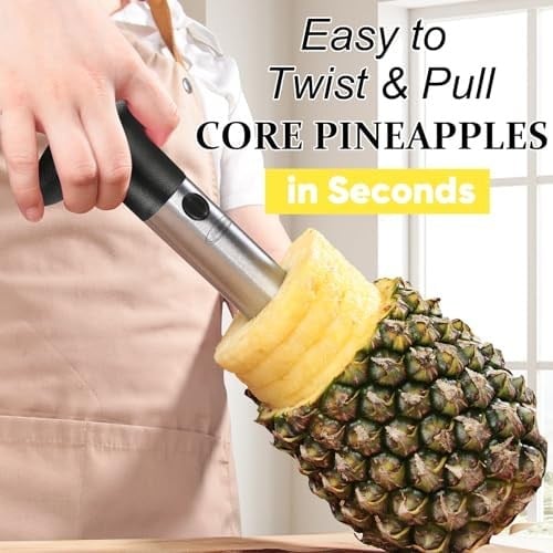 Ananas Oyuucu, [Geliştirilmiş, Güçlendirilmiş, Kalın Bıçak] Newness Premium Ananas Oyacağı Sökücü (Siyah)