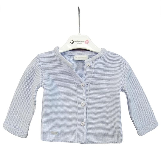 Andywawa Knitwear Basic Bebek Ceketi AC24333 Mavi 9-12 Ay