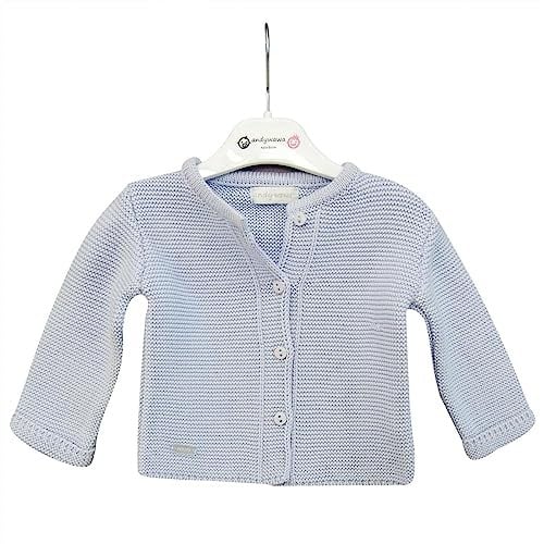 Andywawa Knitwear Basic Bebek Ceketi AC24333 Mavi 9-12 Ay
