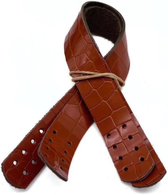 Angel Çanta Aksesuar Taba Renk Croco Desen 30x2 cm Gerçek Deri Çanta Sapı