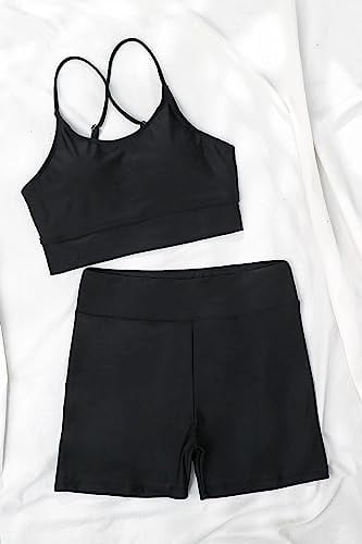 Angelsin Deniz Şortlu Sırtı Çapraz Tankini Bikini Takım