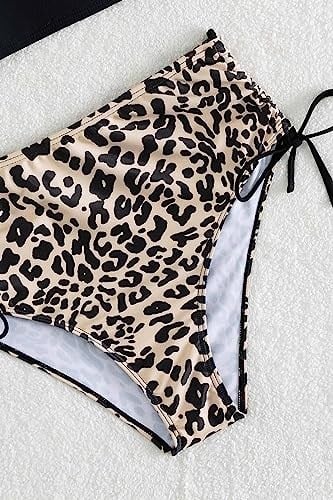 Angelsin Leopar Yanlardan Büzgü Ayarlama Detaylı Bikini Altı