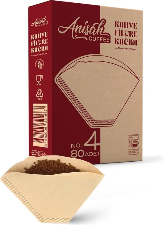 Anisah Coffee 80li Filtre Kahve Kağıdı | Kokusuz | Kimyasalsız | Doğa Dostu | Yırtılmaz | Kokusuz Kimyasalsız Doğa Dostu Yırtılmaz