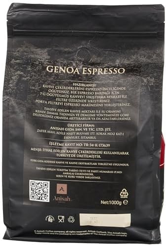 Anisah Coffee Genoa Espresso Çekirdek Kahve 1000gr