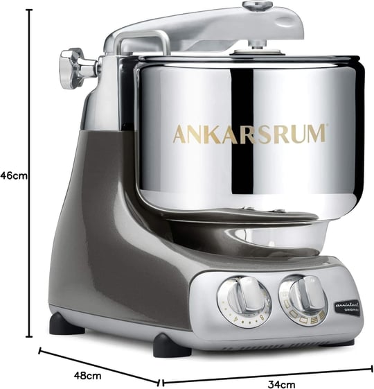 Ankarsrum Assistent 6230 Black Chrome – 1500 W | 7L paslanmaz çelik kase | geri dönüştürülmüş alüminyum | İsveçte el yapımı | sağlam ve çok yönlü