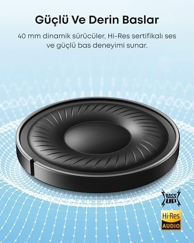 Anker soundcore Q20i Kulak Üstü Bluetooth Kulaklık, Hibrit Aktif Gürültü Engelleme, 40 Saat Çalma Süresi, Yüksek Çözünürlüklü Ses, Derin Bas, Uygulama Üzerinden Kişiselleştirme, Siyah - A3004