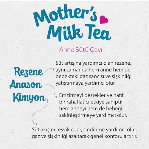 Anne Sütü Çayı, Emzirme ve Süt Üretimini Destekleyici, 20 Biyobozunur Piramit Poşet Çay, Emziren Anneler İçin Takviye, Rezene, Anason, Kimyon Meyvesi