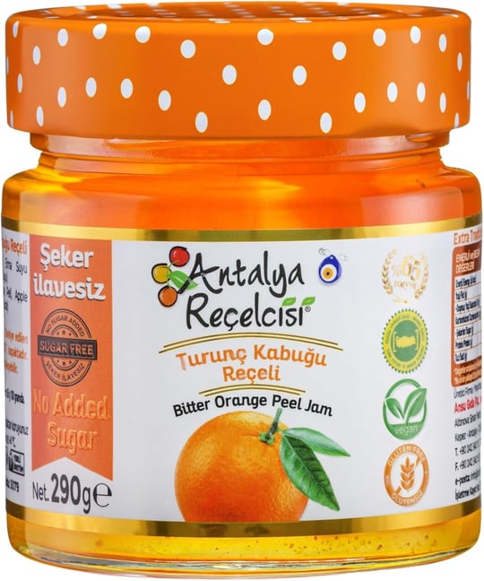 Antalya Reçelcisi Turunç Kabuğu Reçeli 290g Şekeri Meyveden