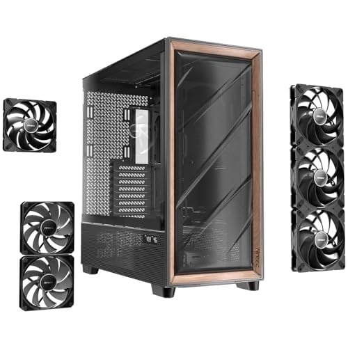Antec Flux Pro, 6x PWM Fan Dahil, Ahşap Ön Panel, iShift PSU 90° Montaj, Type-C, 420mm Radyatör Desteği, Sıcaklık Göstergeli, Tam Kule E-ATX PC Kasası, Siyah