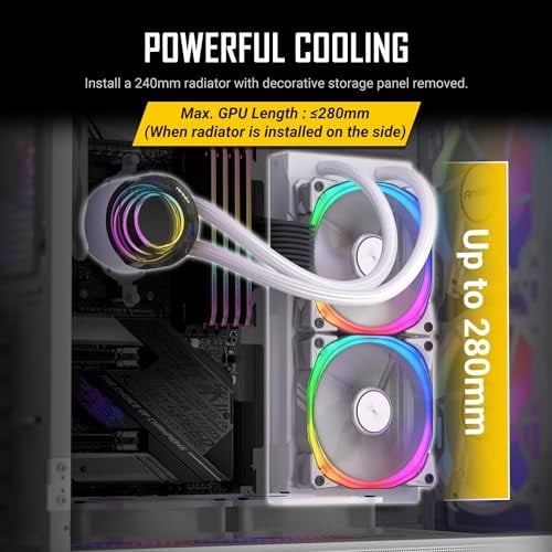 Antec NX416L, Mesh Ön Panel, 2x160mm ve 1x120mm ARGB Fan Dahil, Type-C, Temperli Cam Menteşe Yan Panel, 360mm Radyatör Desteği, Mid-Tower ATX Oyun Kasası, Beyaz