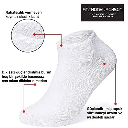Anthony Jackson 10lu Kutu BAMBU Premium Dikişsiz Bay - Bayan Sneaker Çorap