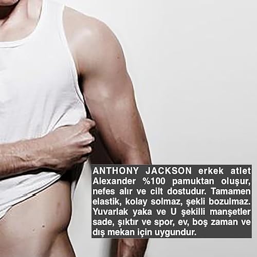 Anthony Jackson 5li Kutu Premium RİBANA Erkek Atlet SEZAR Ekstra Uzun- Taranmış İnce Fitilli Organik Pamuk