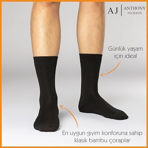 Anthony Jackson 6 Çift Kutulu BAMBU Premium Klasik Erkek Çorap