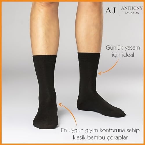 Anthony Jackson 6 Çift Kutulu BAMBU Premium Klasik Erkek Çorap