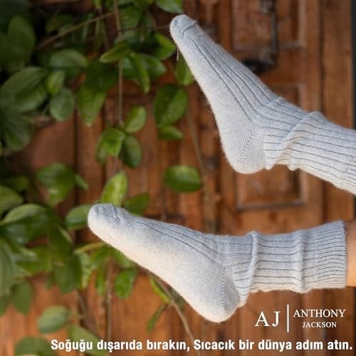 Anthony Jackson Doğal Pamuktan Üretilmiş 4lü Kutu Dikişsiz Ribana Örgü Bio Naturel Kadın ve Erkek Çorap NaturWalk