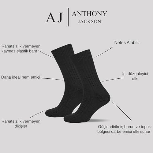 Anthony Jackson Doğal Pamuktan Üretilmiş 4lü Kutu Dikişsiz Ribana Örgü Bio Naturel Kadın ve Erkek Çorap NaturWalk