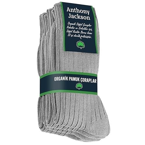 Anthony Jackson Doğal Pamuktan Üretilmiş 4lü Kutu Dikişsiz Ribana Örgü Bio Naturel Kadın ve Erkek Çorap NaturWalk